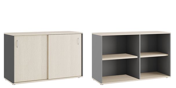 Тумба с раздвижными фасадами Tess 120x45x75 дуб шамони светлый - Вид 1