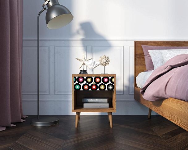 Тумбочка Berber с открытой полкой 37 принт арт BB33/Print_37, разноцветная - Вид 4