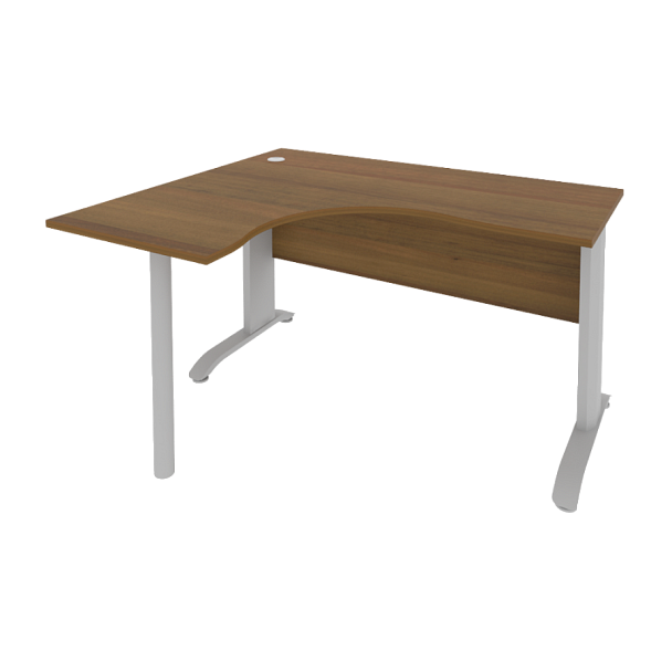 Riva Metal-L Стол криволинейный левый ПЛ.СА-3 (L) Орех/Тёмно-серый металл 1400*1200*750 - Вид 1