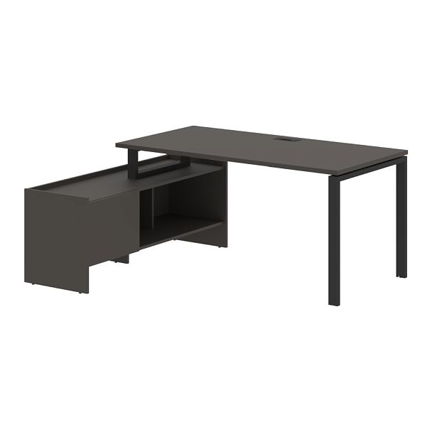 Стол с тумбой EUCT 17814 Мокко/Черный 1760х1400х750 EDIS - Вид 1