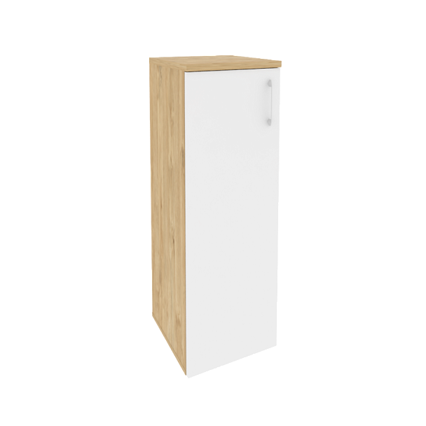 Onix Шкаф средний узкий левый O.SU-2.3 (L) Тиквуд светлый/Белый бриллиант 400*420*1207 - Вид 1