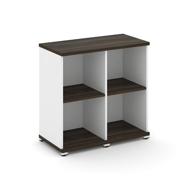 Concept Стеллаж 2 узкие секции, 2 ниши CN.STU-220 Дуб Мали/Белый Бриллиант/Металл Белый 836*420*818 - Вид 1