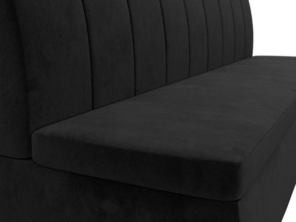 Кухонный прямой диван Кантри (полностью велюр черный) - Вид 4