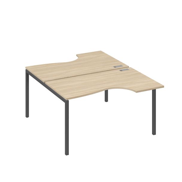 Рабочая станция металлокаркас DUE со столами (2х140) Классика A4 А4 Б2 184 БП дуб скандинавский / металлокаркас антрацит - Вид 1