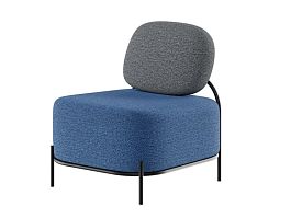 Jive Диван одноместный JVE-1 Ness 012/Ness 009/Металл Черный 670*720*770 - Фото предпросмотра