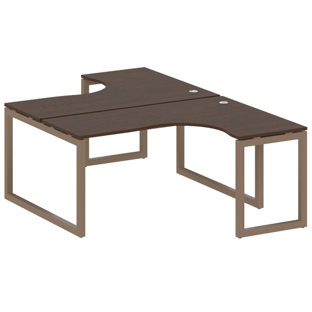 Metal System Quattro Р. ст. криволинейная на О-образном м/к 50БО.РАС-СА-2.4 Венге/Мокко металл 1600*2435*750 - Вид 1