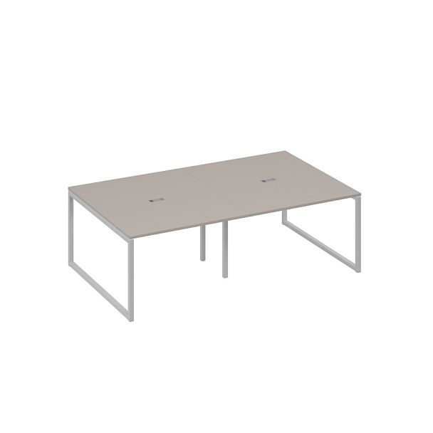 Стол 240 переговорный на опорах QUATTRO A4 А4 Б4 134-2 БП мокко премиум / металлокаркас серый - Вид 1
