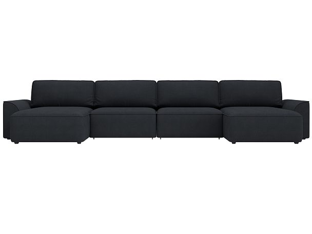 Диван п-образный Лига-048 НПБ лонг Замша серый - Вид 2