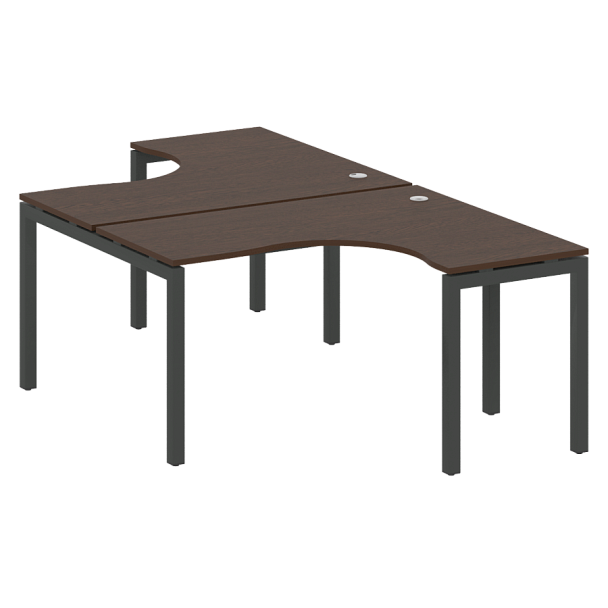 Metal System Quattro Р. ст. криволинейная на П-образном м/к 50БП.РАС-СА-2.3 Венге/Антрацит металл 1400*2435*750 - Вид 1