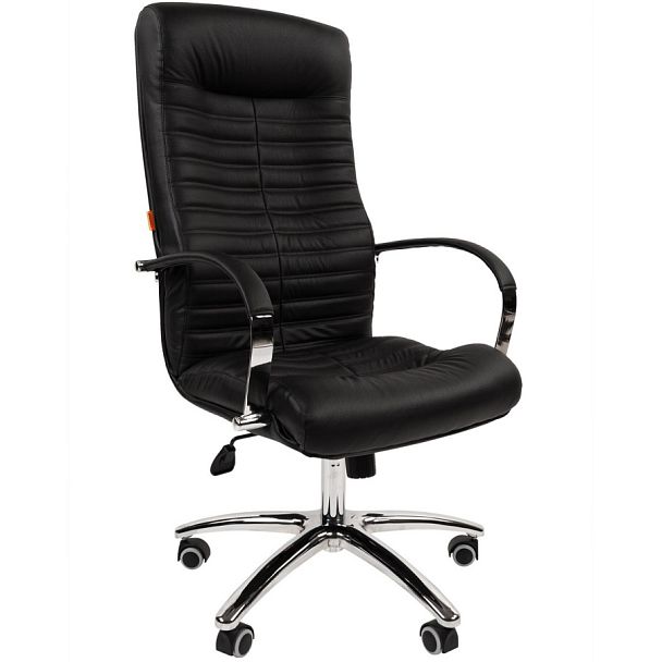 Кресло CHAIRMAN 480, натуральная кожа/экокожа черный N - Вид 1