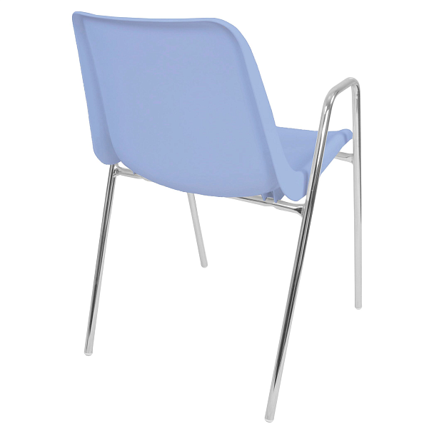 Стул Vicenza (4 высокие ножки c подлокотниками), каркас Хром, голубой, РП+ИК, стопируемый - Вид 2