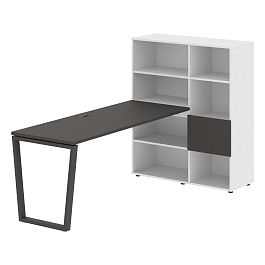 Стол-стеллаж EVRST 1117 Мокко/Мокко/Белый 2190х1120х1355 EDIS - Фото предпросмотра