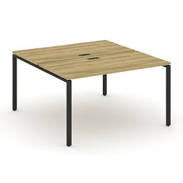 Concept Рабочая станция на 2 места CN.DRS-003 Дуб Винченцо/Металл Черный 1380*1480*750 - Фото предпросмотра