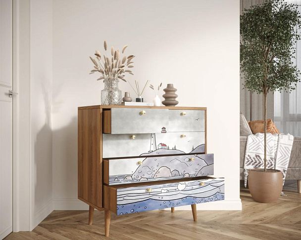 Комод Berber пять ящиков арт BB36/Print_51 - Вид 2