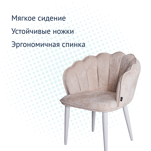 Стул Тиффани, велюр Monaco 01, ножки металл RAL 9003 - Вид 4