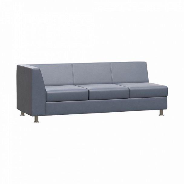 Секция с подлокотником трехместная правая "PRIME" PR.SP-3(R) серый кз - Вид 1