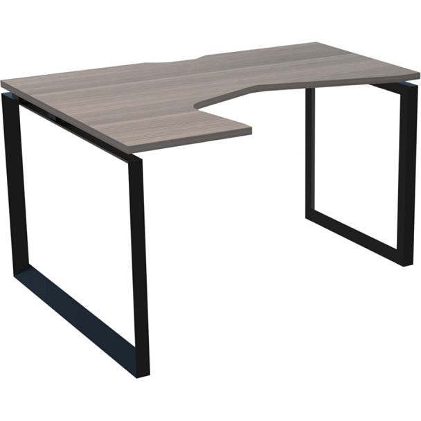 Стол эргономичный левый на металлокаркасе НТМП.О-060.ЛВ Лиственница/Антрацит 1600x1000x750 Аргентум-МП - Вид 1