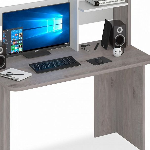 Стол компьютерный Домино Lite СКЛ-Прям120Р+НКЛ-120 Белый/Нельсон - Вид 2