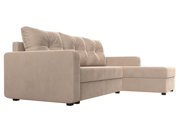 Диван угловой Ливерпуль Лайт правый угол Велюр бежевый - Вид 3