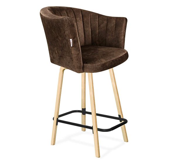 Стул полубарный Sheffilton SHT-ST42-1/S94-1 кофейный трюфель/прозрачный лак/черный муар - Вид 2