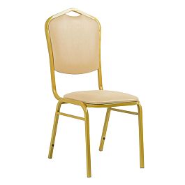 Стул Хит 20 Лайт, экокожа Galaxy cream, каркас золото - Фото предпросмотра