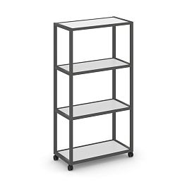 Shelf Mobile Стеллаж 4 уровня 1 секция VR.LT-STK-401.08 Белый Бриллиант/Металл Антрацит 800*400*1523 - Фото предпросмотра