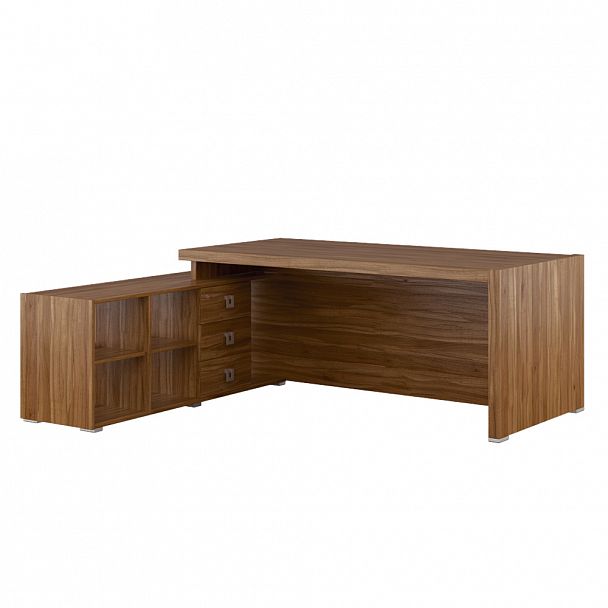 Стол письменный на опорной тумбе Solid 195x174x75 орех - Вид 1