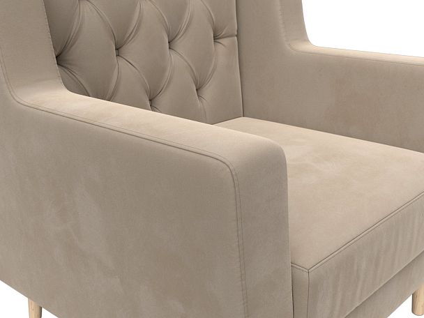 Кресло Брайтон Люкс (полностью велюр бежевый) - Вид 4