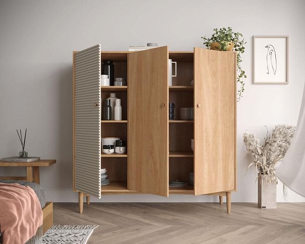 Шкаф трехстворчатый низкий Bubble Solid арт BBL13S - Вид 3