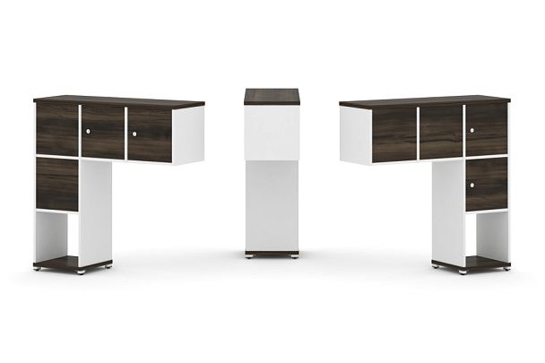 Concept Надставка низкая CN.DNN-002 Дуб Мали/Белый Бриллиант/Металл Белый 1099*365*1130 - Вид 1