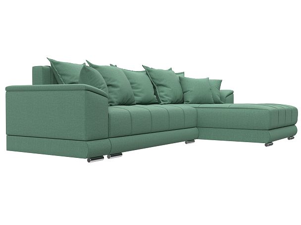 Диван угловой НордСтар правый угол Рогожка зеленый - Вид 3