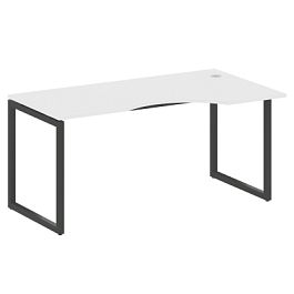 Metal System Quattro Стол криволинейный правый на О-образном м/к 40БО.СА-1 (R) Белый/Антрацит металл 1600*900*750 - Фото предпросмотра