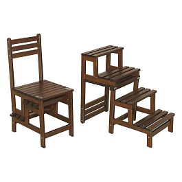 Стул-стремянка Массив Орех (Лак) - Фото предпросмотра