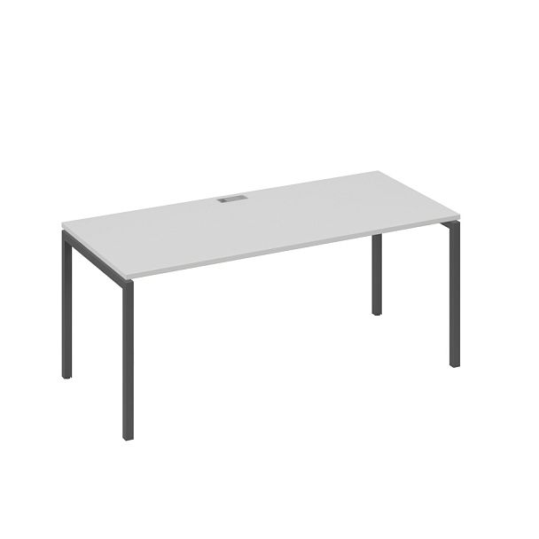 Стол письменный на металлокаркасе DUE A4 А4 Б2 026 БП серый / металлокаркас антрацит - Вид 1