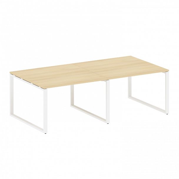 Стол для переговоров "Metal System" БО.ПРГ-2.2 акация/белый - Вид 1