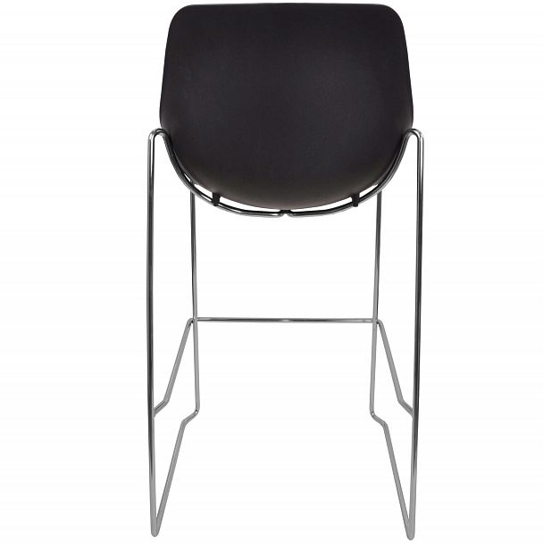 Стул Q5 барный c мягким сиденьем, черный - Вид 3