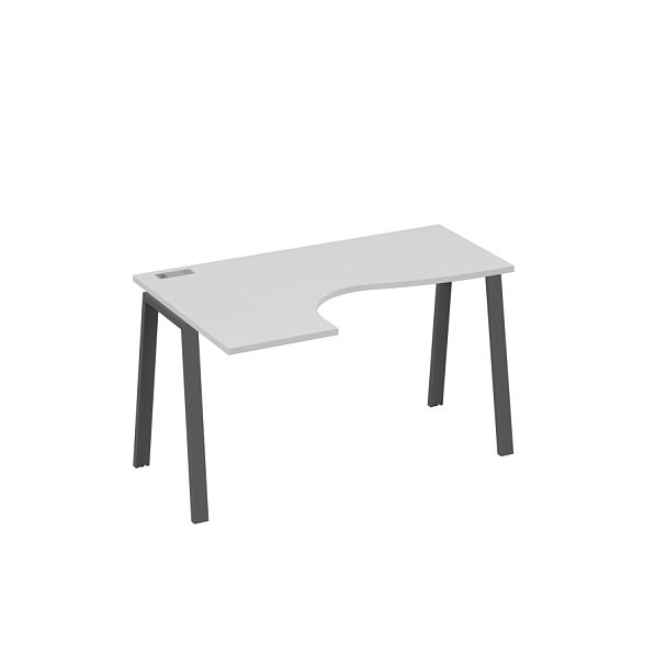 Стол эргономичный левый "Классика" на металлокаркасе TRE A4 А4 Б3 033 БП серый / металлокаркас антрацит - Вид 1