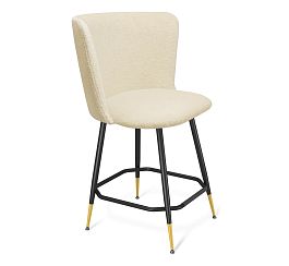 Стул полубарный Sheffilton SHT-ST36/S148-1 бежевый/черный муар/золото - Фото предпросмотра