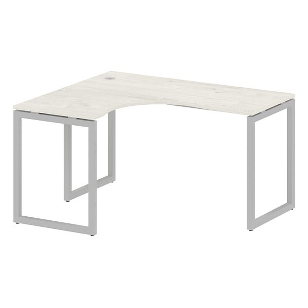 Metal System Quattro Стол криволинейный левый на О-образном м/к 40БО.СА-3 (L) Дуб наварра/Серый металл 1400*1200*750 - Вид 1