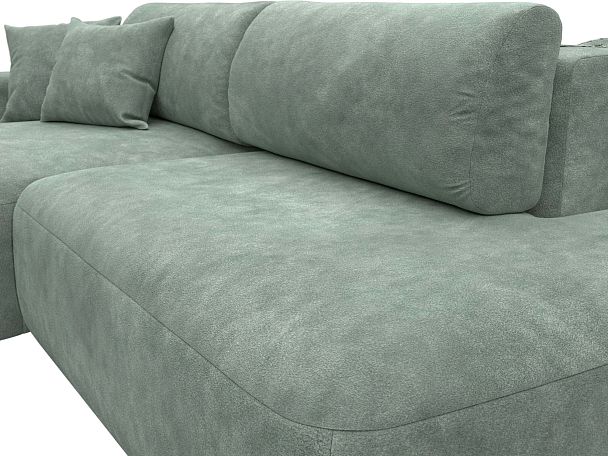Диван угловой Лига-036 НПБ Модерн левый угол Велюр зеленый - Вид 4
