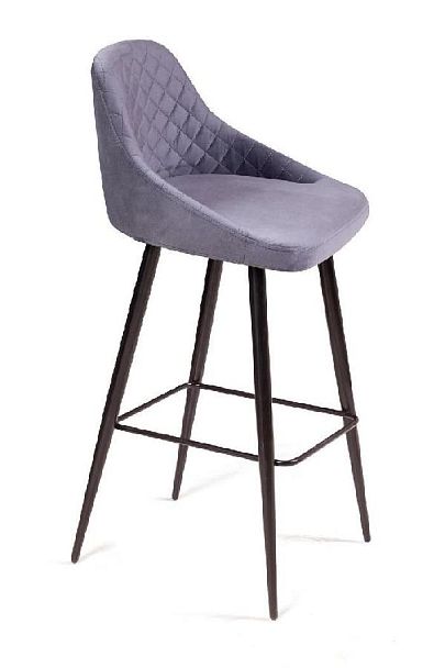 Стул барный Douglas ромб, бархат светло-серый 26 - Вид 1