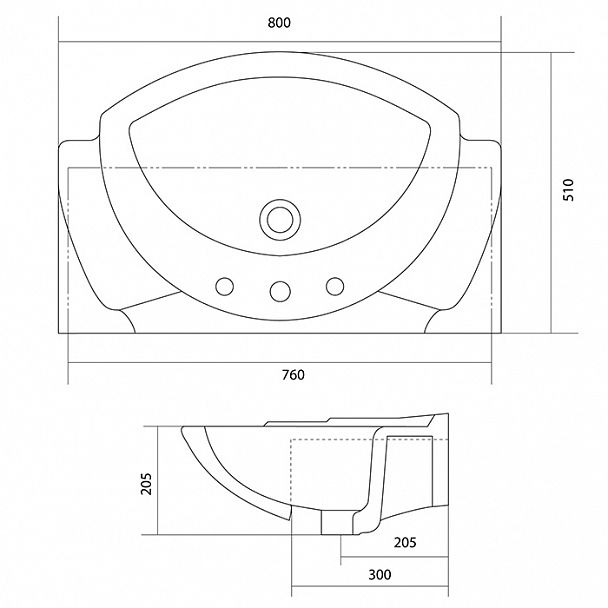Раковина "Serel 80" - Вид 3