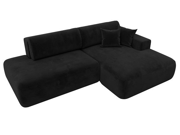 Диван угловой Лига-036 Модерн правый угол Велюр черный - Вид 4