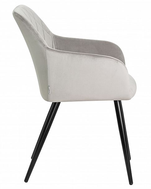 Стул обеденный DOBRIN ROBERT (черные матовые ножки, велюр V108-81 Серый) - Вид 3
