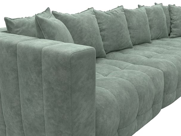 Диван угловой Лига-052 НПБ Лонг угол универсальный Велюр зеленый - Вид 4