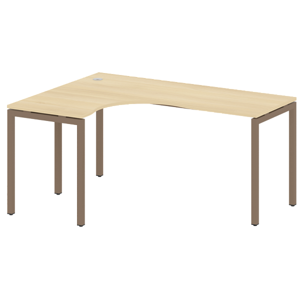 Metal System Quattro Стол криволинейный левый на П-образном м/к 40БП.СА-4 (L) Акация/Мокко металл 1600*1200*750 - Вид 1
