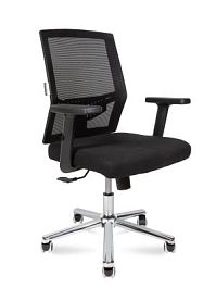 Кресло офисное / Торонто LB / черный пластик / черная сетка / черная ткань - Фото предпросмотра