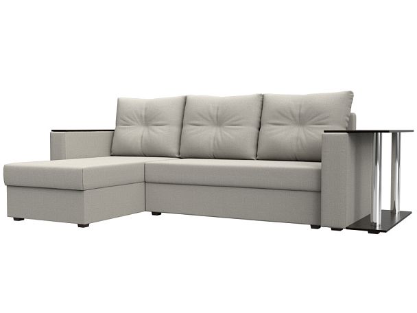 Диван угловой Атланта Лайт левый угол Рогожка бежевый - Вид 1