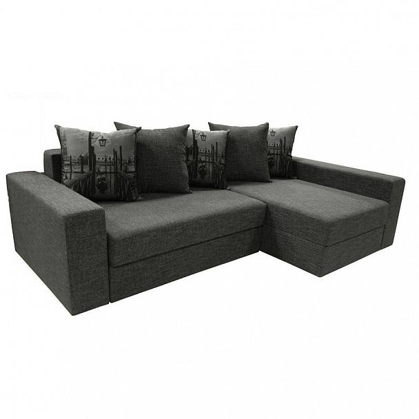 Угловой диван "Каре-5" коричневый - Вид 4