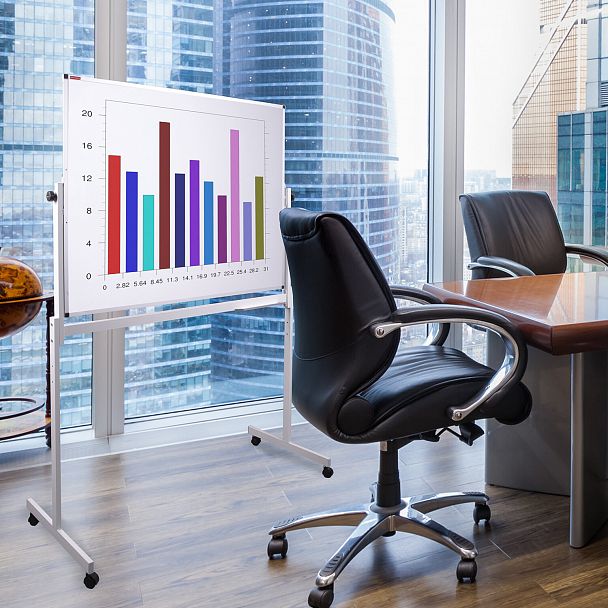 Доска магнитно-маркерная НА СТЕНДЕ 90х120 см, 2-сторонняя, BRAUBERG, 238140 - Вид 14